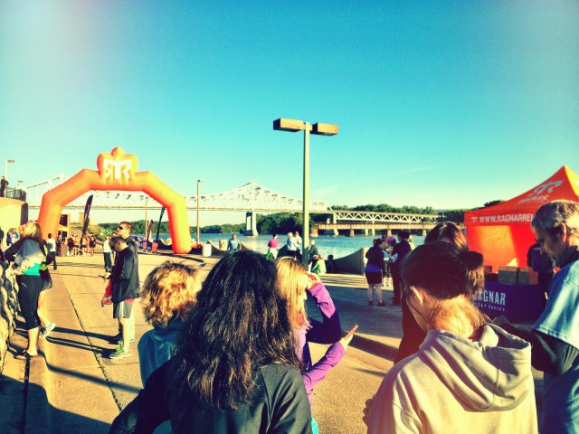 Waiting at the start of the Great River Ragnar Relay.