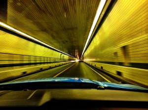 Tunnels under the bay.