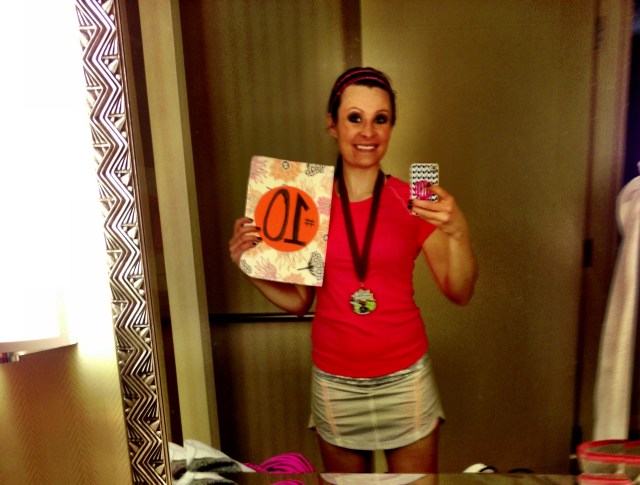 So I actually made a sign for #10, and then forgot to have Ryan take a picture of me before he left to get us lunch...hence the mirror photo.