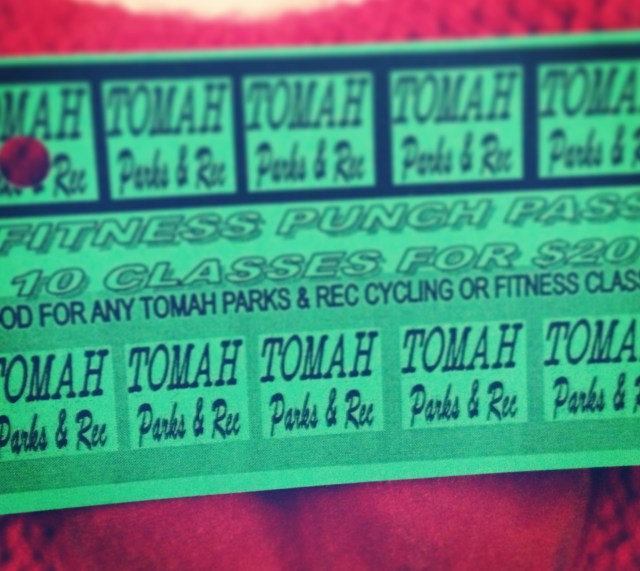 Spinning class punch card!  10 spins for $20 and how can you not go?